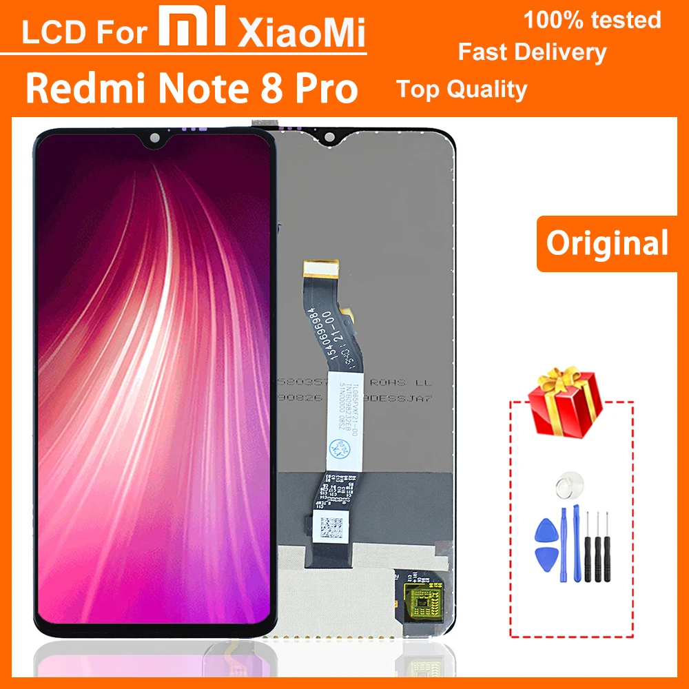 Дисплей Amoled 100% дюйма с рамкой для Xiaomi Redmi Note 8 Pro ЖК-дисплей сенсорным экраном и
