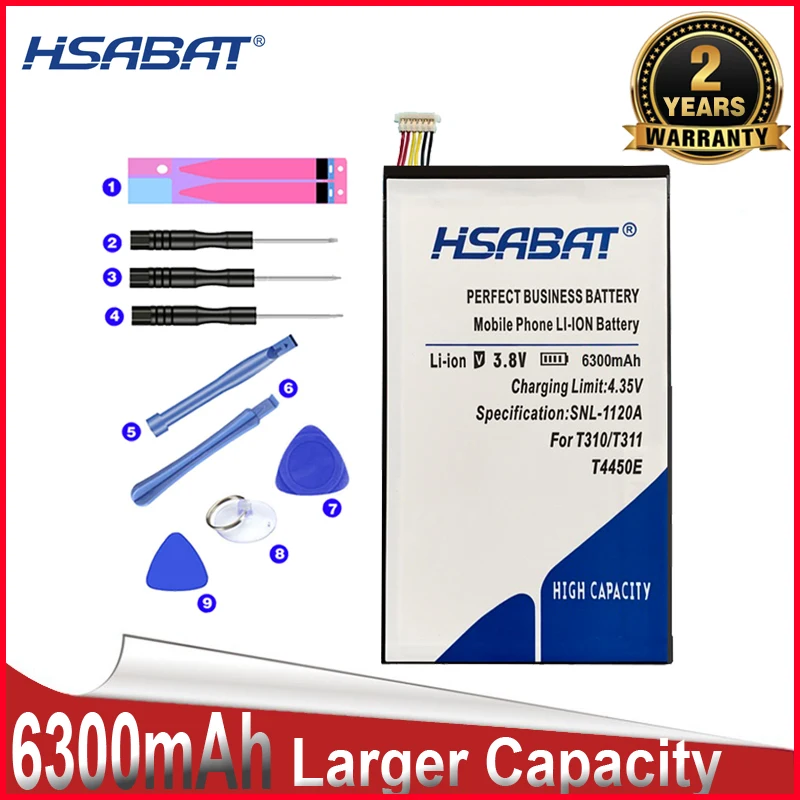 Аккумуляторы HSABAT 0 цикл 6300 мАч T4450E для Samsung GALAXY Tab 3 8 T310 T315 T311 стандартная батарея