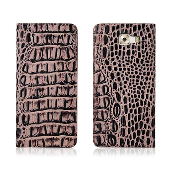 

Crocodile pattern genuine leather magnetic case card slot for Samsung Galaxy C9 Pro/Samsung Galaxy A9 Pro phone bag funda capa