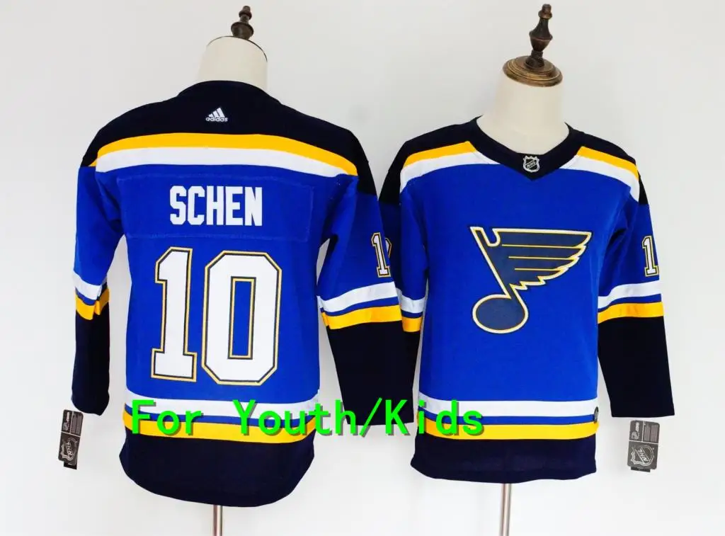 Молодежная вышивка прошитая св. Луи#91 Vladimir Tarasenko 10 Brayden Schenn 27 Alex Pietrangelo Kids Jersey