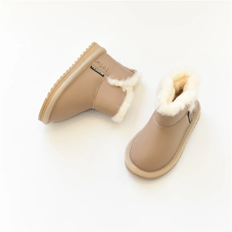 Korean children's smooth Snow Boots boy's and women's plush short boots thick boots children's big head high cotton worm shoes