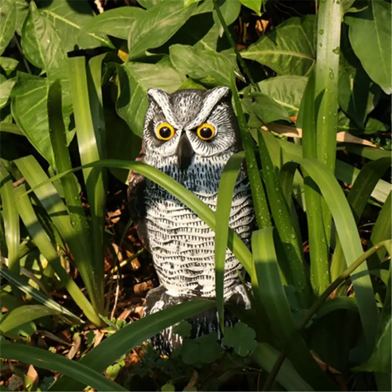 Plastic Owl Scarecrow Decoy Garden Lawn Yard Birds Pest Scare Repellent