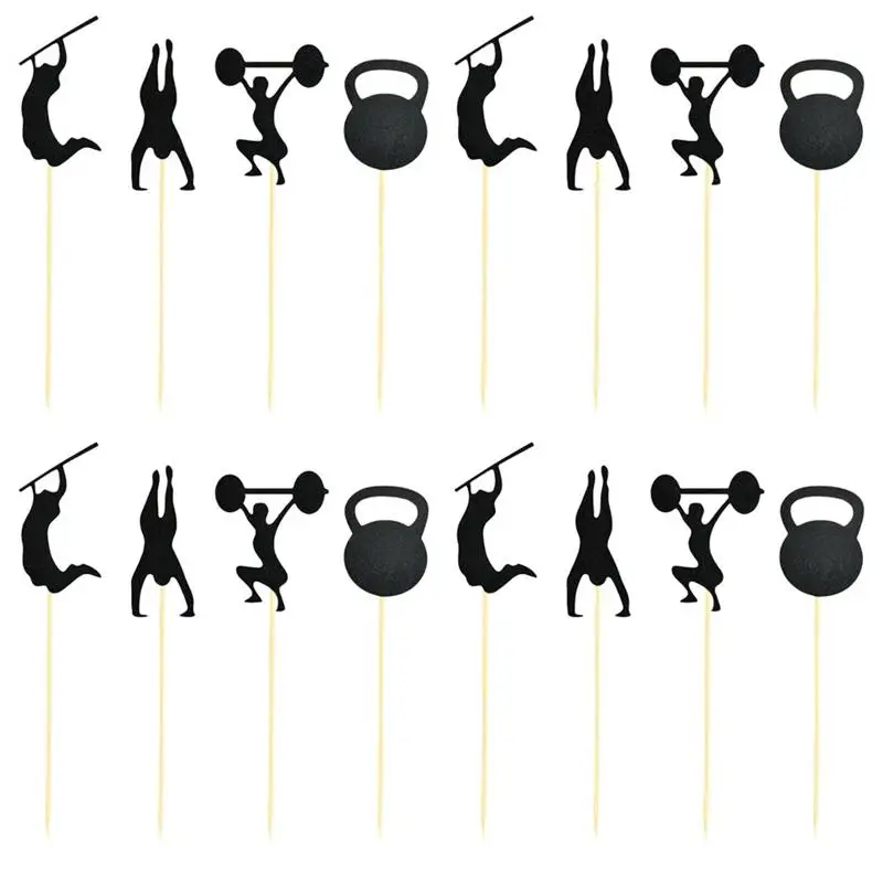 

Gym Theme Cake Decor Creative Fuuny Interesting Cupcake Adornment Party Supplies Cake Toppers for Fitness Party Indoor Home