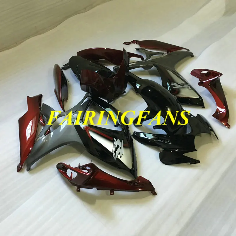 Литья под давлением обтекатель тела комплект для GSXR600 750 K6 06 07 GSXR 600 GSXR750 2006 2007 красный черный Обтекатели кузова+ подарки SC57