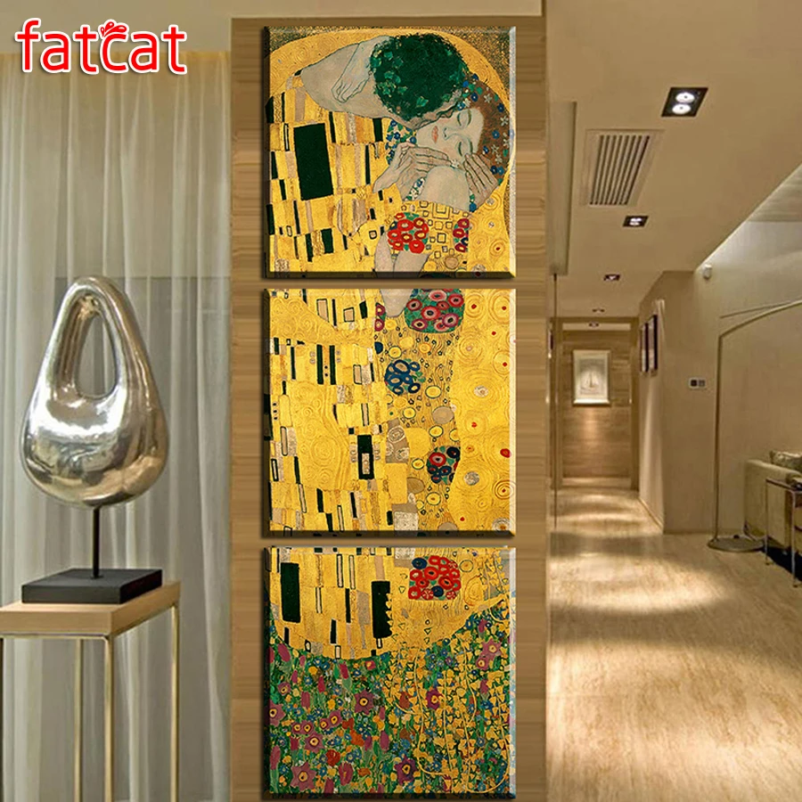 FATCAT 5d diy Алмазная картина абстрактный Gustav Klimt Kiss полный квадратный круглый дрель