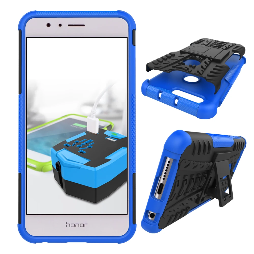 2in1 жесткий силиконовый чехол для huawei Y9 Y7 2018 Y3 Y5 Y6 II противоударный Honor 5X 5A 7X 6C 8A 9X7 8 9