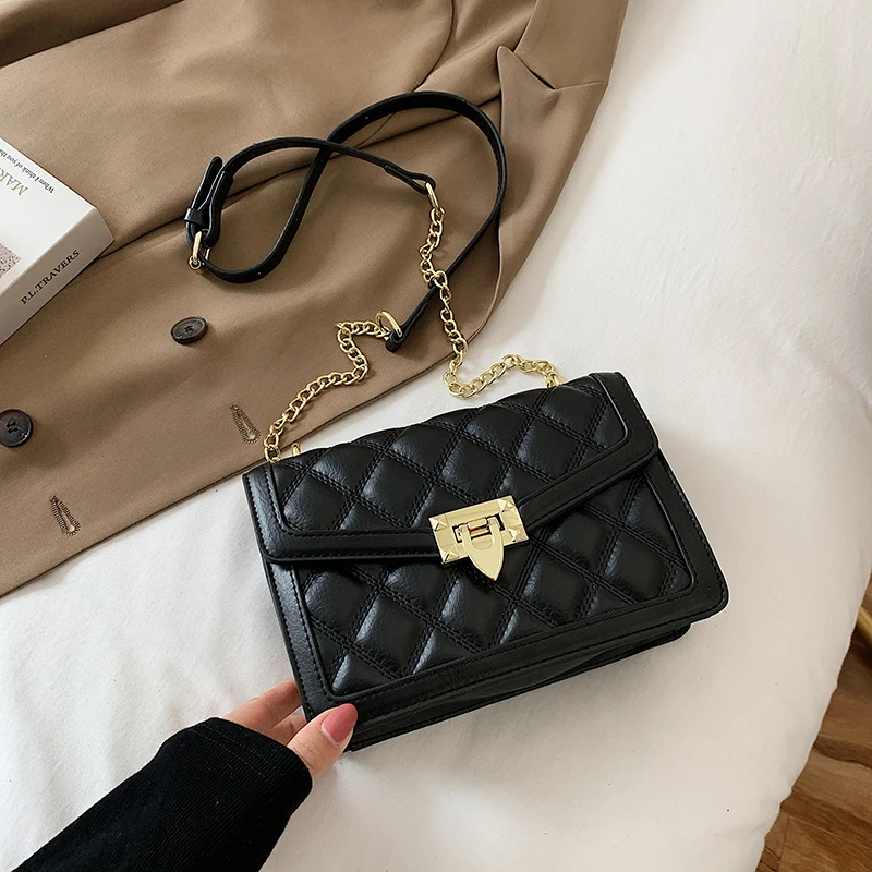 

2020 winter new shoulder bag ladies rhombus chain bag casual small square bag fashion messenger bag mobile phone bag