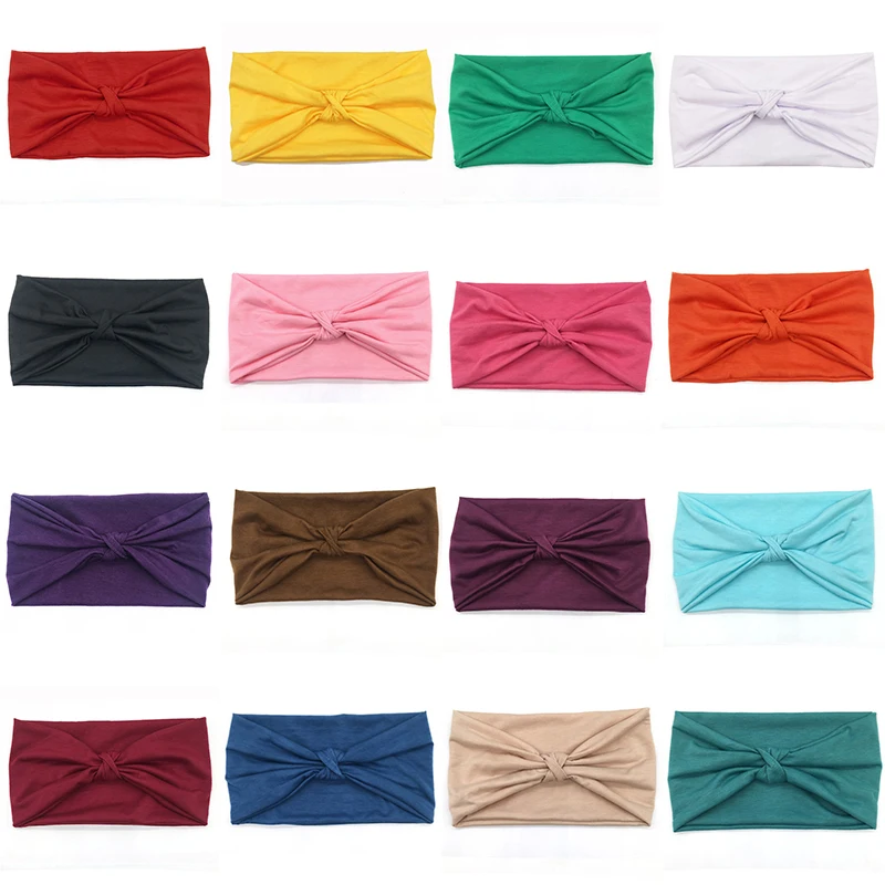 

Solid Color Baby Headband Girls Twisted Knotted Nylon Elastic Hair Band Hair Accessories Haarband Baby Girl Headbands