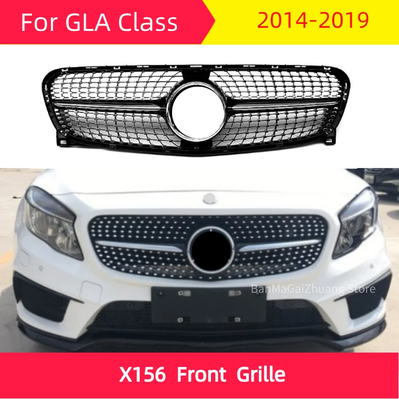 Алмазная Передняя решетка для mercedes X156- GLA класс GLA180 GLA200 GLA250 GLA45 ABS передний Стайлинг автомобильной решетки