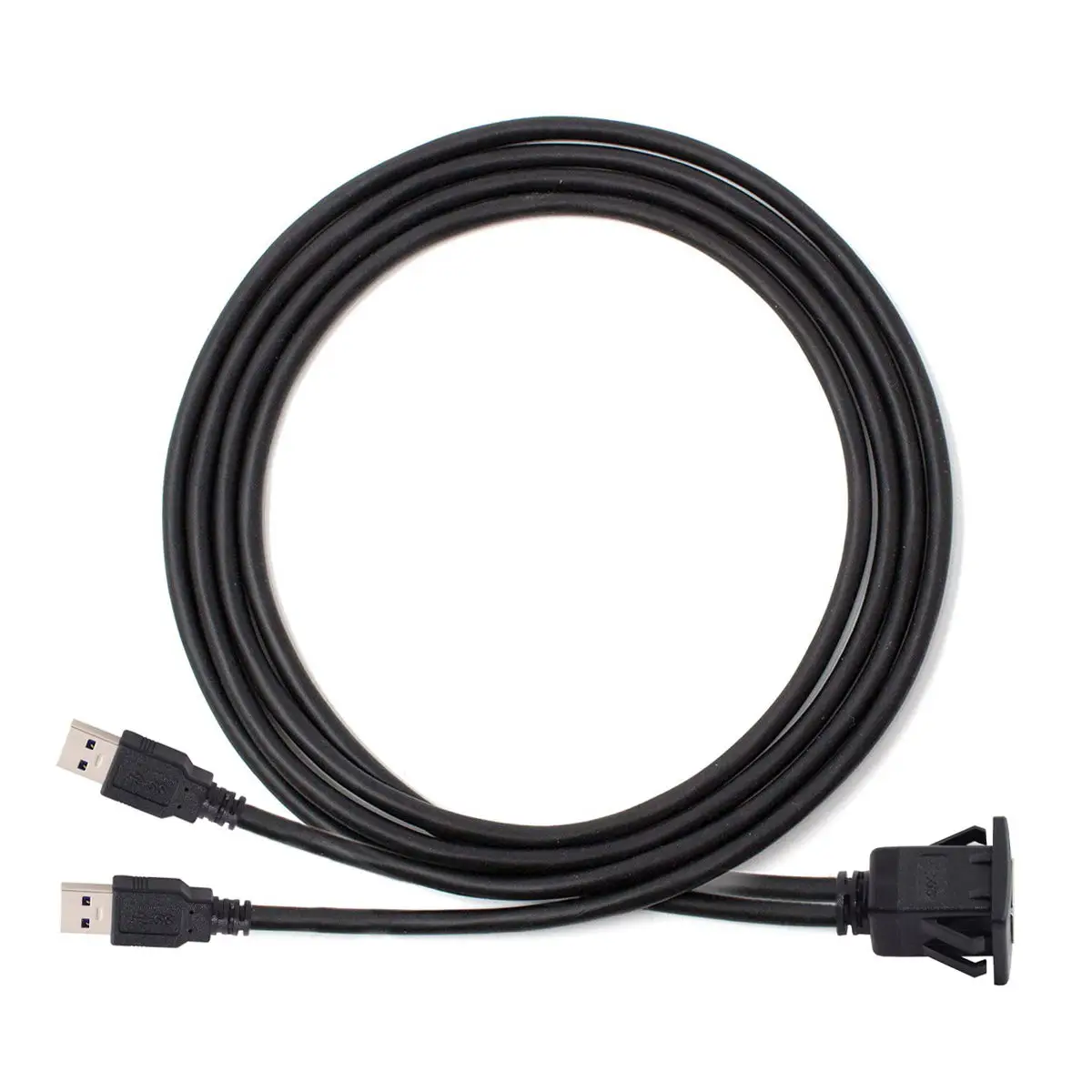 Водонепроницаемый двойной USB 3,0 удлинитель защелка крепление автомобиля AUX кабель 1 м для панели приборной панели
