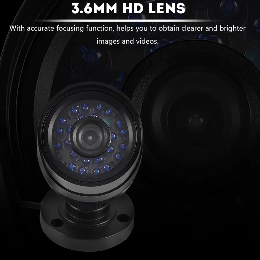 Водонепроницаемая камера видеонаблюдения IP66 HD 720P проводная для дневной и ночной