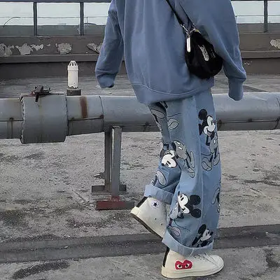 Disney Mickey Mouse Jeans Wanita Celana 