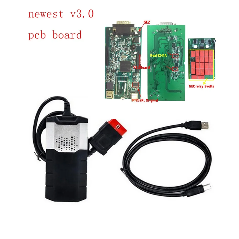 

Single green board pcb with bluetooth obd obd2 diagnostic For delphis autocome vd ds150e cdp car and truck scanner TCS free ship