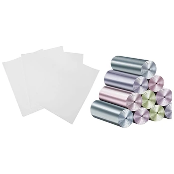 

15 Rolls 4 Gallon Small Trash Bags Garbage Bags & 200 Pcs Parchment Paper Baking Paper, Flat Lining, White