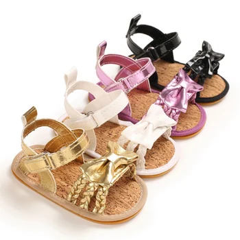 

Newborn Infant Baby Girls Bowknot Princess Shoes Toddler Summer Sandals PU Non-slip Rubber ShoesSize 0-28M1