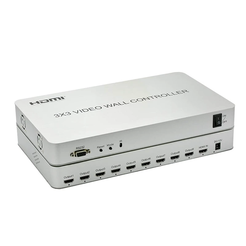 

1080P Hdmi 3X3 Video Wall Controller 13 Display Modes - 1X2, 1X3, 1X4, 2X1, 2X2, 2X3, 2X4, 3X1, 3X2, 3X3, 4X1, 4X2 Usb Video Wal