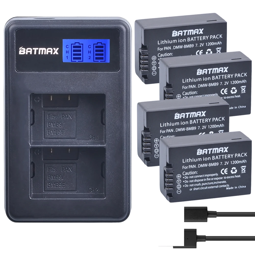 

Batmax DMW-BMB9 BMB9 battery+LCD Dual Charger for Panasonic Lumix DMC-FZ40K,FZ45K, FZ47K,FZ48K,FZ60,FZ70,FZ100,FZ150