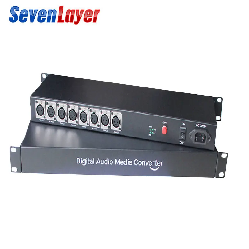 8 ch сбалансированный аудио к волоконному оптическому XLR балансный аудио по оптоволокну аудио цифровой оптоволоконный медиа-конвертер трансивер передатчик и приемник