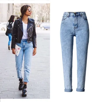 

Women Fashion Cropped denim straight pants Casual Women's pants Leisure Thin Simple Tops Atmosphere Style Fashion Handsome Homme