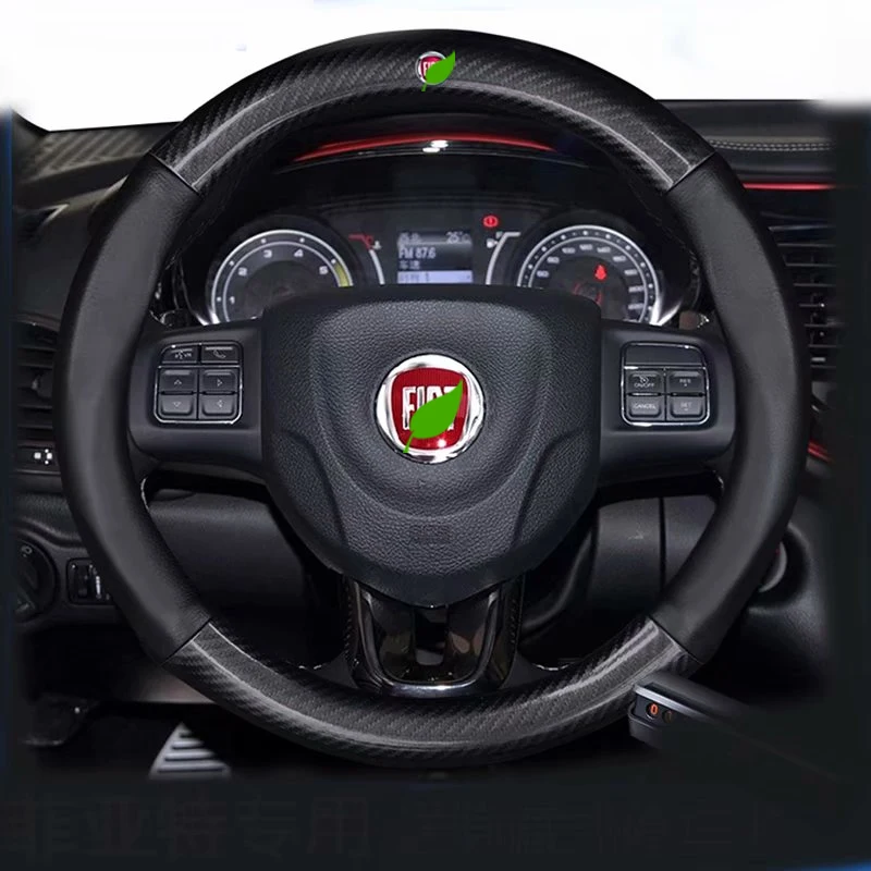 Кожаный чехол на руль автомобиля 38 см для Fiat 500x 500c 500l Panda Qubo Doblo Tipo Palio Perla Siena Freemont