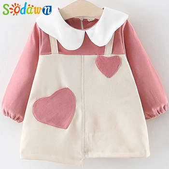 

Sodawn Baby Girl Clothes 2020 Autumn Heart Printed Princess Long Sleeve Winter New Year Pattern Cute Toddler Girl Dress