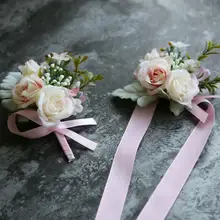Наручные бутоньерки Свадебные аксессуары розовый фиолетовый цветок брошь булавка вечерние бутоньерки на выпускной