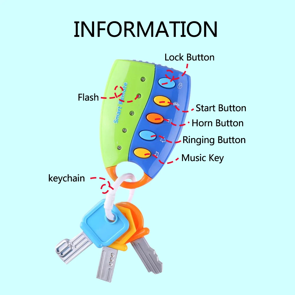 Детская музыкальная Автомобильная игрушка-ключ, вокальный смарт-пульт, автомобиль, голоса, музыкальный Автомобильный ключ, красочные мигающие звуки, ролевые игры, обучающая игрушка для ki