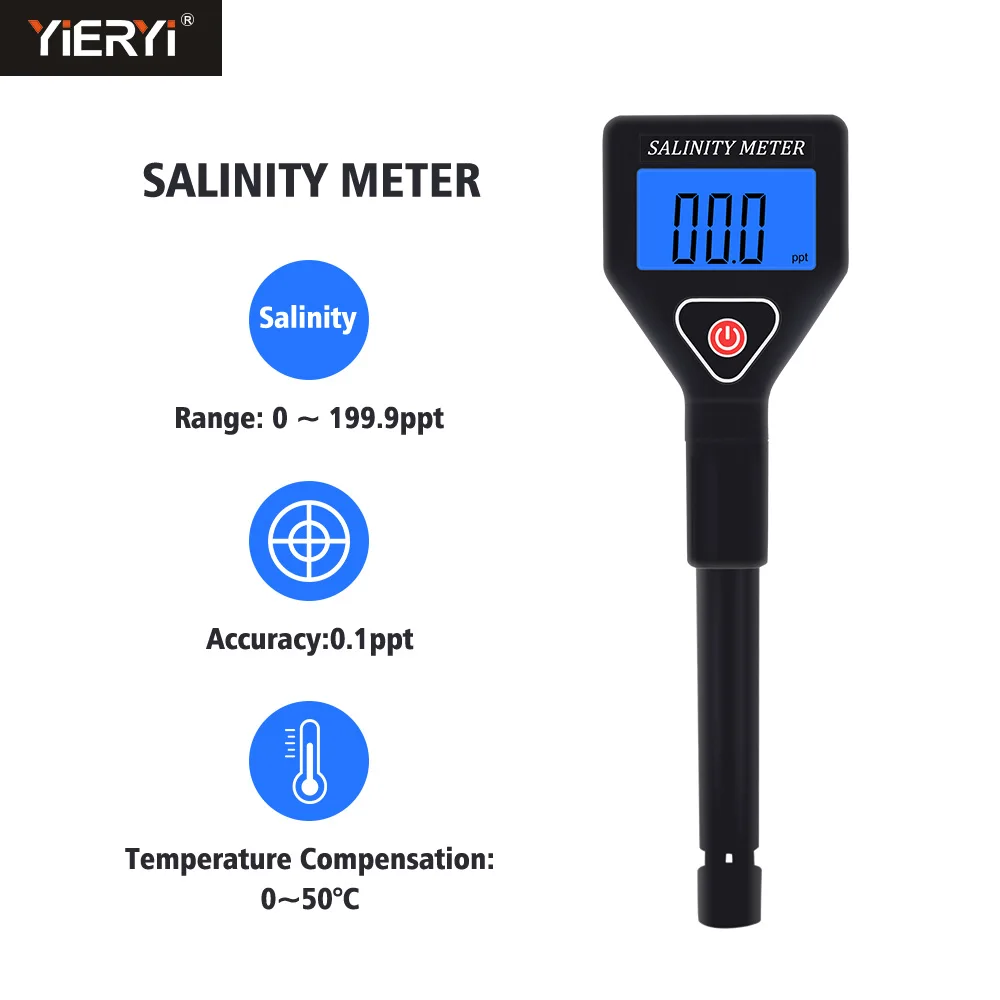Portable Salinity Meter Seawater Food Salty Tester Digital Halometer Salt Gauge Brine Concentration for Aquarium Swimming Pool |