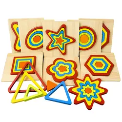 Деревянные игрушки-головоломки для детей 1-2-3 лет, Геометрическая доска-головоломка, обучающие игрушки для детей, детские деревянные