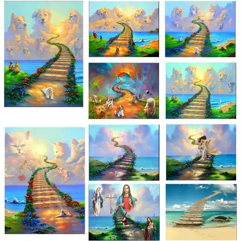 

5D DIY Full Square/Round Diamond Painting Stairway to Heaven Image Diamond Embroidery Cross Stitch Mosaic Rhinestone Decor Gift