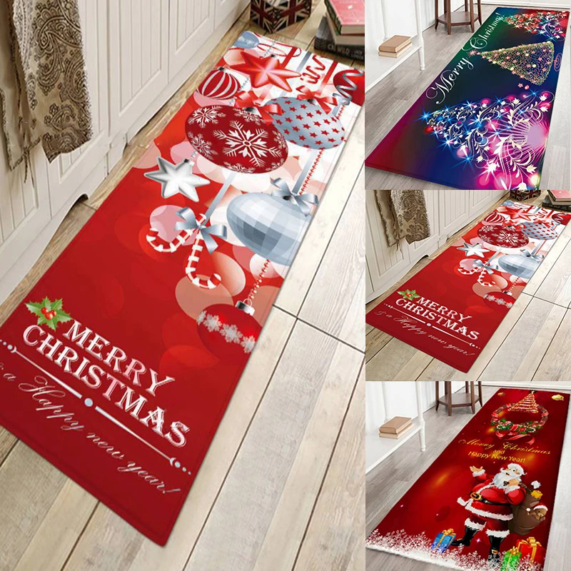 

Christmas Pattern Kitchen Mat Bedroom Entrance Doormat Living Room Carpet 3D Home Floor Decoration Bathroom Non-Slip Rug Navidad