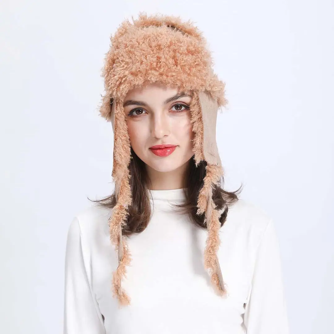 

Новая зимняя полноценная шапка Lei Feng в русском стиле ветрозащитные наушники двухсторонняя Завитая теплая искусственная шерсть