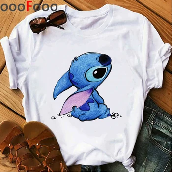 

Cute Lilo Stitch Ullzang Casual T Shirt Women Ullzang Stitch Harajuku T-shirt Kawaii Grunge Tshirt Funny Cartoon Top Tees Female