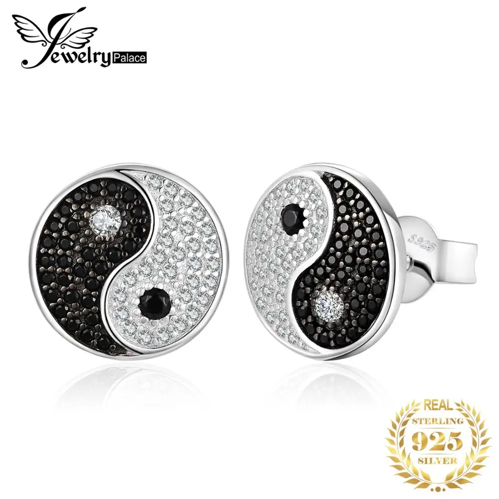 JewelryPalace Tai Chi Yin Yang Genuine Black Spinel 925 Sterling