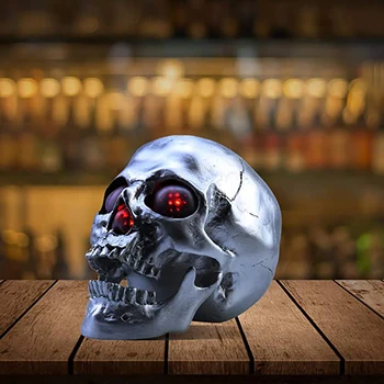 

Skull Wireless Speaker LED Wireless Super Bass Stereo Sound Cool Skull Artwork Speaker with Wonderful Eyes Light for Home Decor