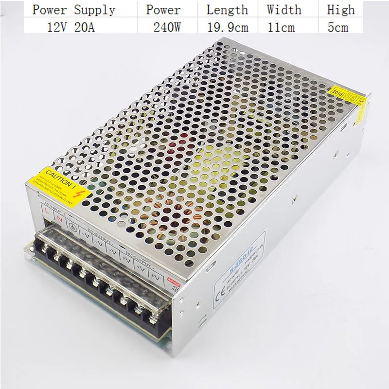 Питание AC 100 V-265 V DC/DC 12V 20A освещение Трансформатор CCTV, Питание Камеры Драйвер адаптер конвертер светодиодный переключатель полосной K09