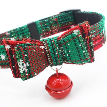 

Small And Medium Dog Collar With Belt Set Double Bow And Bell Adjustable Christmas Collar Dog Collar Pet Products #s