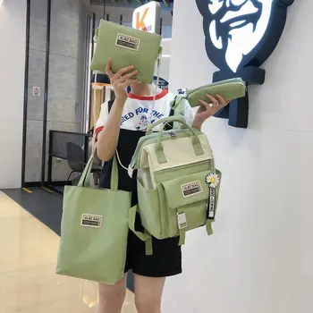 

4set School Backpacks Oxfords Schoolbag Teenagers Girls Student Book Bag Drop shipping Student Backpack Zipper Large Capacity