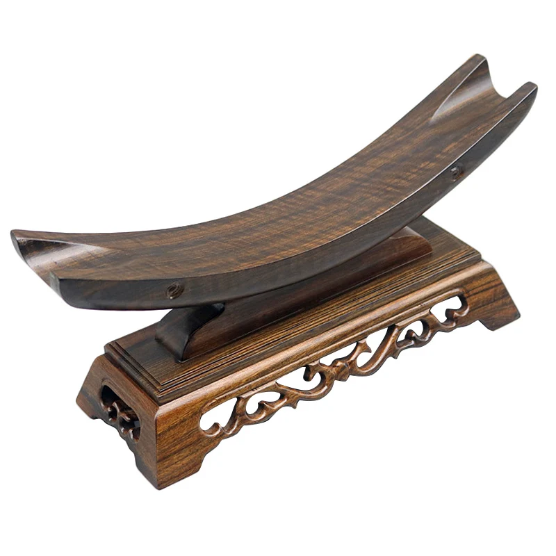 Sword Stand Solid Wood Sword Display Katana Stand Holder Crescent Shape for General Swords