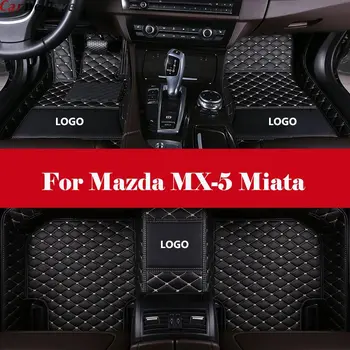 

Automotive interior Double layer Carpet Car Floor Mats Leather Waterproof Pads Auto Mat Carpet For Mazda MX-5 Miata