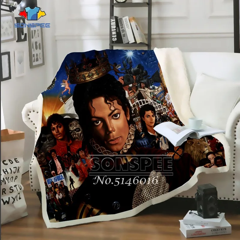 SONSPEE Fashion 3D Print Michael Jackson Thin Quilt Adult child Bed Blanket Bedspread Chair Bedding Home Plush Soft quilt b51 |