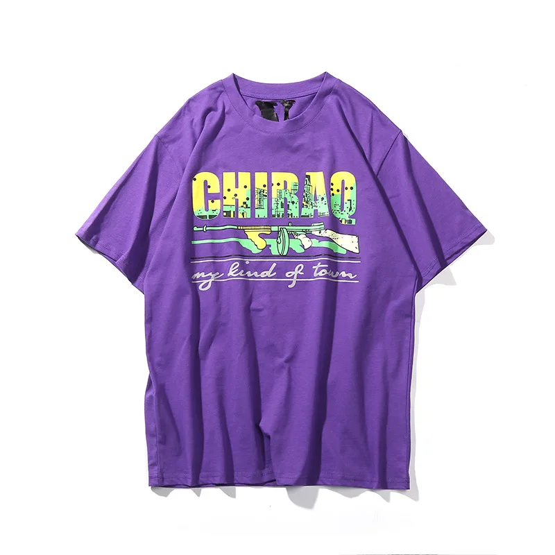 

Hot Sales Spring And Summer Tops Teenager Street Cool Mixed Colors Large V-Style T-shirt Trend