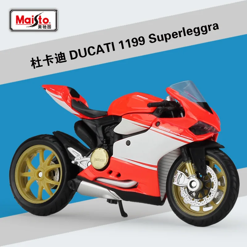 Maisto NEW 1:18 Ducati 1199 Superle Alloy Diecast Motorcycle Model Workable Shork-Absorber Toy For Children Gifts Toy Collection