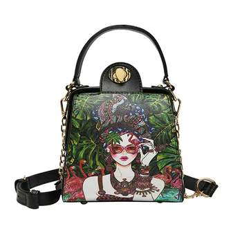 

New Women Bag Designer Luxury Brand Casual Ladies Crossbody Bag PU leather Creative cartoon printing Female Handbag Shoulder Bag