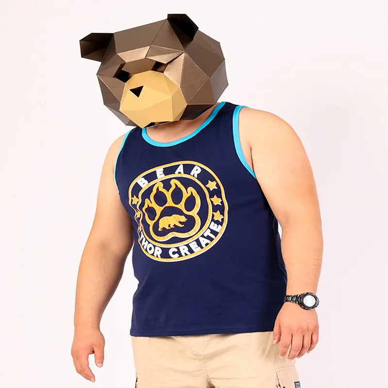 

2019 New Arrival Cute Bear Claw Paw Tank Tops Men's Plus Size Cotton Undershirt Gay Male Vest Free Shipping! S M L XL XXL