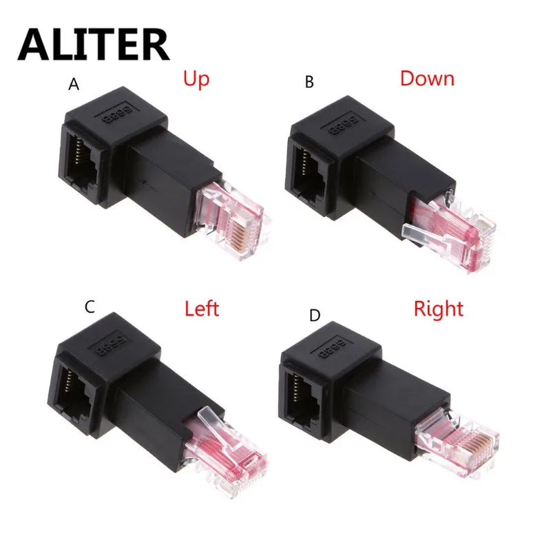 ALITER многоугольный RJ45 Cat 5e штекер-гнездо Lan Ethernet Сетевой удлинитель адаптер |