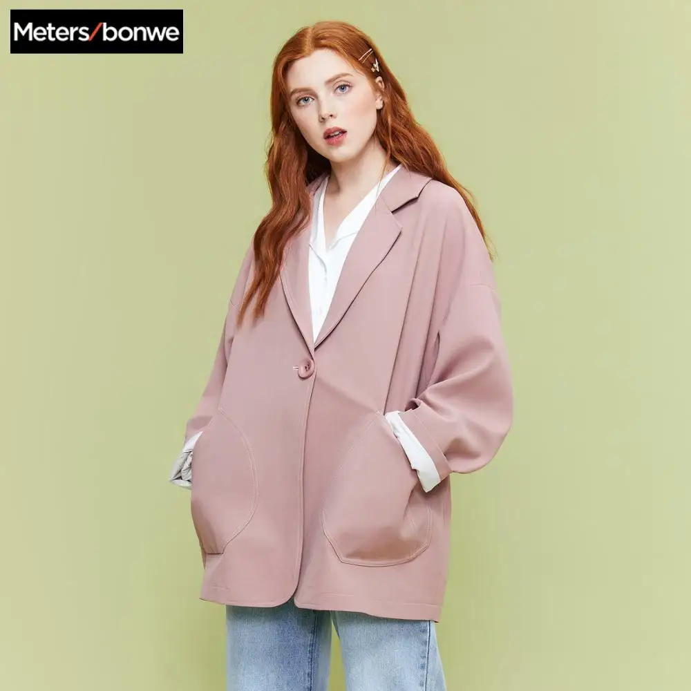 

Metersbonwe 2020 spring New Blazer Female Casual Trench student fashion Office ladies Temperament Casual Fashion tops Coat