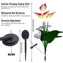Калла цветок лилии солнечной энергии огни Открытый водонепроницаемый Светодиодный светильник Сад Двор Газон Путь пейзаж DNJ998