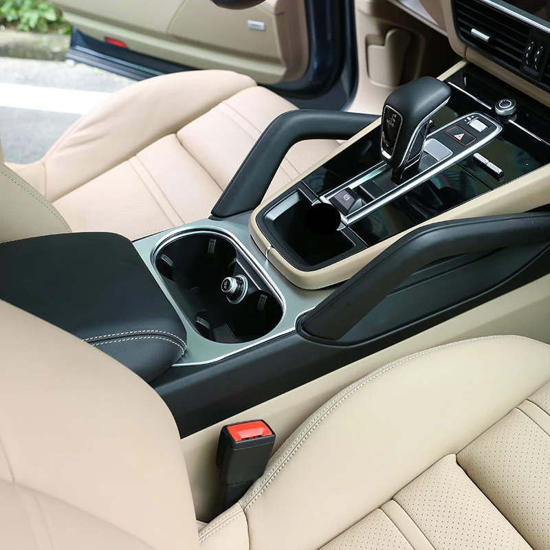 Матовое серебро для Porsche Cayenne Автомобильный держатель для центральной консоли панель Крышка отделка автомобильные аксессуары
