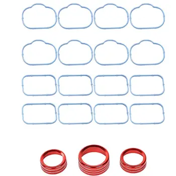

Air Conditioner Switch CD Button Knob(Aluminum Alloy Red) with Intake Manifold Upper Lower Gasket Set